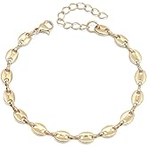 Stainless Steel Linked Beans Style Chain Bracelet