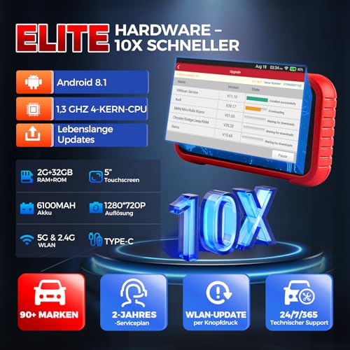 LAUNCH CRP123E V3.0 OBD2 Diagnostic Tool Car Professional Car Tester 4 Systems: Engine, ABS, SRS, Transmission, Diagnostic Device with 7 Resets: EPB, DPF, Oil, SAS, BMS, ABS Bleeding, Throttle, CAN FD