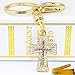 3D Cubic Cross Shape Stainless Alley Metal Bling Crystal Rhinestone Key Chain Ring Keychain Cell Phone Car Charm Decoration Pendant Ornament