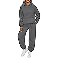 AUTOMET Womens 2 Piece Outfits Lounge Hoodie Sweatsuit Sets Oversized Sweatshirt Baggy Fall Fashion Sweatpants with Pockets