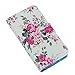 RAYTOP Pictorial Pink Flowers Rose PU Leather Wallet Case with Kickstand Silcone Cover for Apple iPhone 5 5s Women Teen Girls Floral Prints Elegant Classic Classy Chic Cute Romantic Gift Slim Sleek
