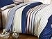 DelbouTree Striped Duvet Cover Set,Printed Pattern Comforter Cover,Microfiber Quilt Cover,Zipper Closure,Corner Ties,Queen