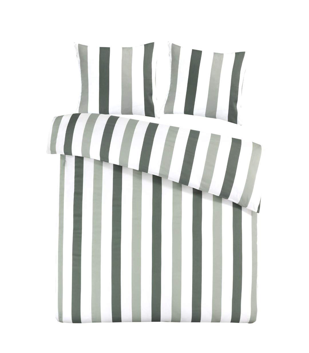 Papillon Bed Linen Set, Satin, Green, 200 x 200/220 + 60 x 70 cm