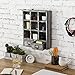 MyGift Wood Shadow Box Shelf, Graywashed Wooden Table Top Display Organizer with 2 Pull Out Drawers for Home, Office Decor