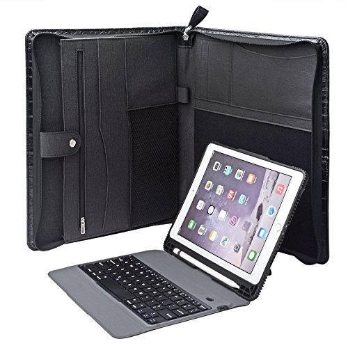 iPad Keyboard Portfolio, Organizer Zipper Portfolio Folio Case with Bluetooth Keyboard for 10.5-in iPad Pro/iPad Air 3