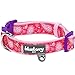 Blueberry Pet 5 Patterns Soft & Comfy Paisley Flower Print Girl Neoprene Padded Adjustable Dog Collar, Hot Pink, Small, Neck 12