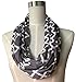 Pop Fashion Shop Womens Interlocking Chain Square Pattern Scarf with Zipper Pocket (Grey)
