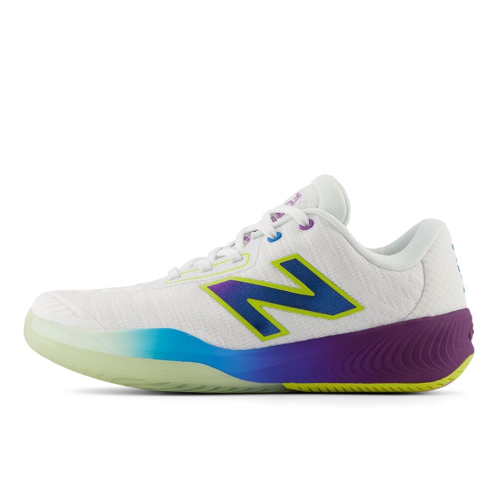 New Balance Women’s FuelCell 996v5 Unity of Sport Tennis Shoe, White/Purple Fade/Coastal Blue, 6 Wide