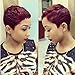 HOTKIS Human Hair Red Pixie Wig Short Pixie Wigs Red Pixie Cut Wig for Women (HS807-Light 99j)