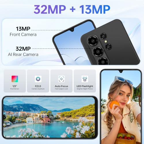 Blackview Wave 10 Móviles Android 16, 6.88" 120Hz, 32GB+256GB Smartphone | 32MP+13MP Celulares, 5000mAh/3.5mm/WiFi 5G/Face ID/Bloqueo Huella Dactilare