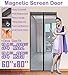 TheFitLife 62''x81'' Magnetic Screen Door Fits Doors up to 60''x80'' Max Full Frame Hook and Loop Heavy Duty Mesh