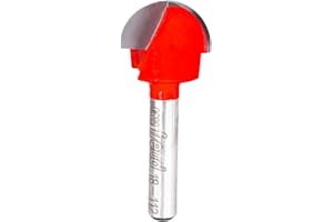 Freud Radius Round Nose Bit in Premier Solid Carbide - Ideal for Fluted Millwork, Signs and Decorative Veining - 2 Cutters, 1/4" Shank Dia., 3/8" Radius, 2" Length - 18-112