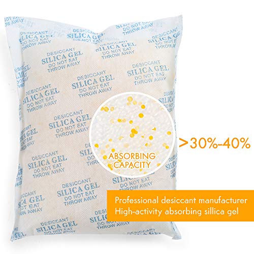 750G Indicating Silica Gel Packets, Rechargeable Desiccant Packets and Dehumidifier with Orange Color Indicator (Orange to Dark Green), Food Safe Moisture Absorber Bag for Prevent Corrosion, Moisture