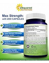 Pure dhea (100mg Max Strength, 200 Cápsulas) para promover equilibrado niveles de...