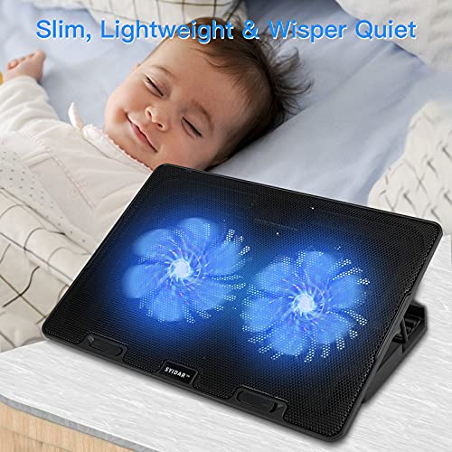 Laptop Cooling Pad UltraSlim Portable Design with Dual Fan Cooling for