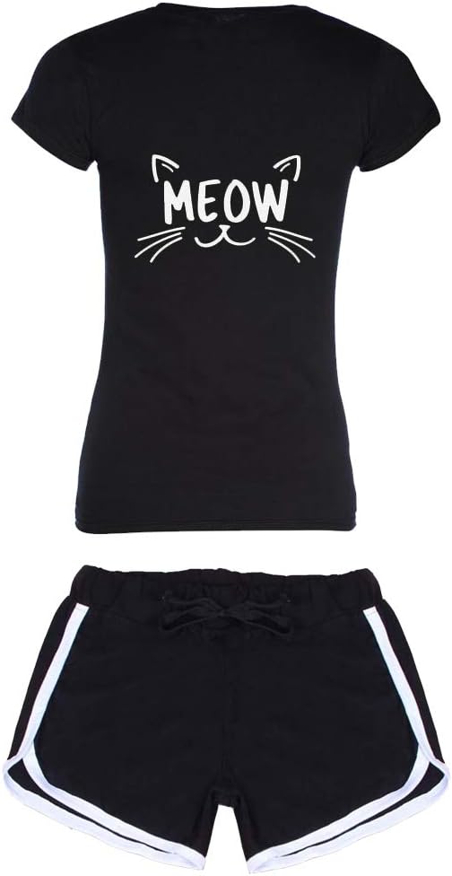 Cotton Meon Printed Sleepwear Shorts and T Shirt Set