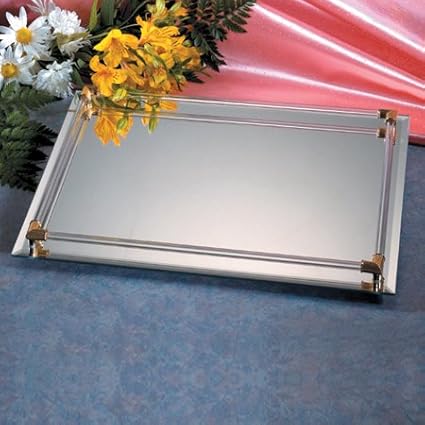 Vanity Trays Home Kitchen Questech Geo Small Vanity Tray Organizer Eyeglass Tray Polished Cool Gray Bathroom Decorative Tray Jewlery Dish