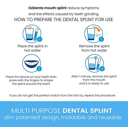 2 x OzDenta Professional Dental Splint and Mouth Guard, TMJ Relief, Prevents Night Teeth Grinding, Clenching, and Bruxism