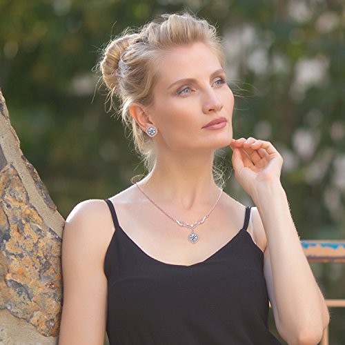 Womens Jewelry Set, Curved V-Necklace Earrings Necklaces Jewelry Set Christmas Gifts, Rose Gold