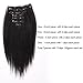 OrderWigsOnline Clip In Thick Human Hair Extensions Virgin Remy Human Hair 7 pieces 120gram/4.2oz Grade 8A for Thin Hair Natural Black for Black Women Yaki Kinky Straight 18inch