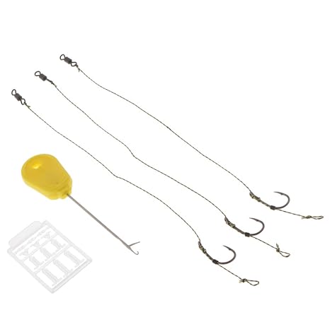 Buy 5pcs Ready Tied Carp Fishing Rigs Hair Rigs Bait Needle Boilie