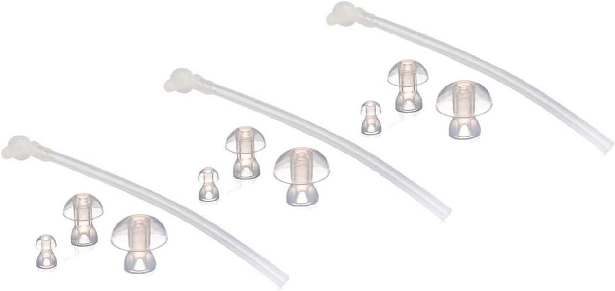 JYTOP® 3 x Universal Sound Tube + 9 x Ear plugs/eartips/domes for BTE Hearing Aids, Clear, S, M, L - Image 3