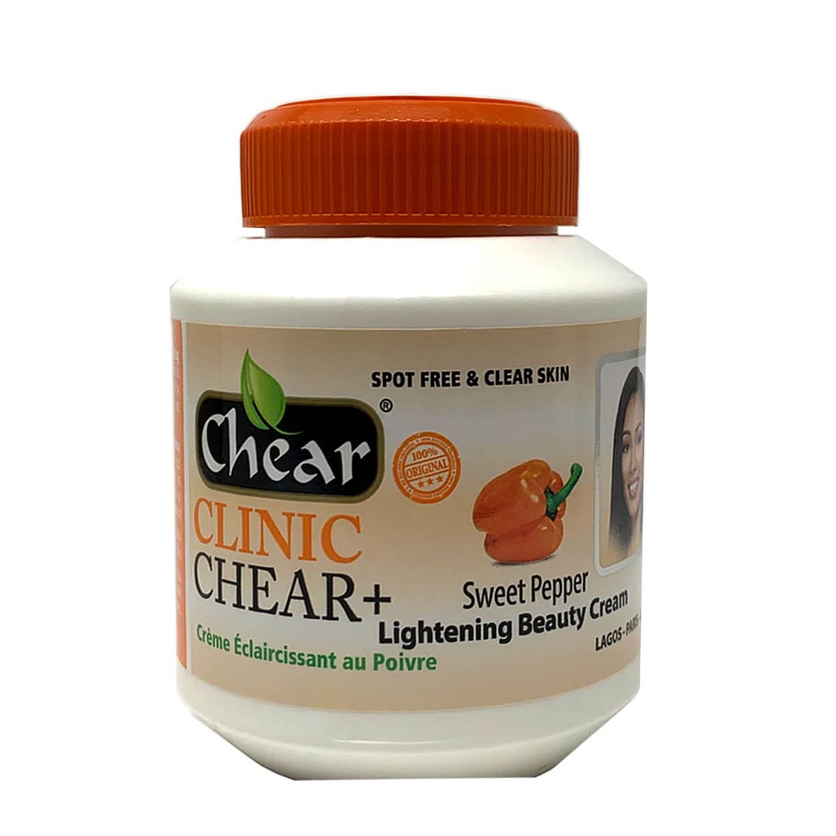 Chear Clinic Chear+ Sweet Pepper Strong Skin Brightening Beauty Face & Body Cream 500ml with Kojic Acid, aha, Lactic Acid for Dark Spots, Pigmentation marks, melanin, Fading & Clearing