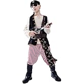 KalcyKizz Boys Pirate Costume for Kids Halloween Cosplay Clothing