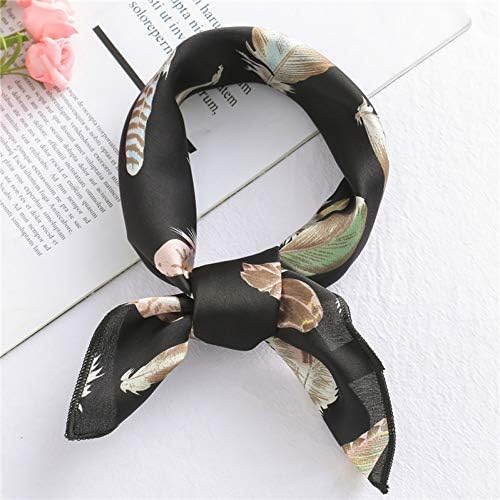TLXOZ Women Scarf Fashion Silk Scarves Square Elegant Head Neck Feel Satin Scarfs Skinny Retro Hair Tie Band