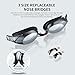 Swim Goggles with 3 Interchangeable Nosepieces, Amazer Adult Swimming Goggles Clear Wide Vision Anti Fog UV Protection No Leaking Easy to Adjust Free Protection Case for Adult Men Women Youth