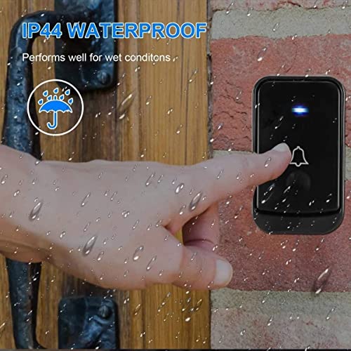 CARYWON - Timbre Inalámbrico para Casa, Timbres Inalámbricos para Puerta con 1 Transmisor y 2 Receptor, 200 Metros de Alcance con 45 Melodías Elegibles, 4 Niveles de Volumen(1 Transmisor y 2 Receptor)