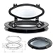 Amarine-made Boat Yacht Elliptical Oval Opening Portlight Porthole 16” X 8-5/8” Replacement Window Port Hole - ABS, Tempered Glass, Color: White, Black (Black)