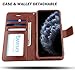 AMOVO iPhone 11 Pro Max Wallet Case [2 in 1 Detachable] Vegan Leather Case for iPhone 11 Pro Max (6.5’’) [Wristlet] [Kickstand] iPhone 11 Pro Max Folio with Gift Box Package (11ProMax (6.5'') Brown)