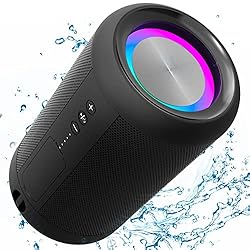 MAWODE X7 Portable Speaker, LED IPX5 Waterproof
