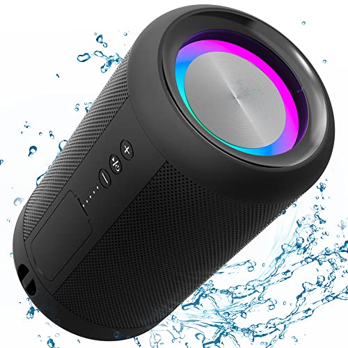 MAWODE X7 Portable Speaker, LED IPX5 Waterproof