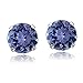 Bria Lou 14k White Gold Natural Tanzanite Gemstone 5mm Round-Cut Solitaire Stud Earrings (1.00ct TGW)