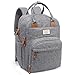 Diaper Bag Backpack, Large Capacity Nappy Baby Bags with Insulated Pockets and Changing Pad, Waterproof Unisex Travel Back Pack for Mom and Dad, Gray