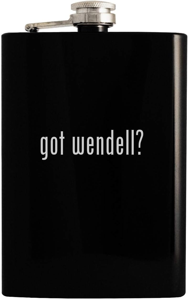 got wendell? - Black 8oz Hip Drinking Alcohol Flask