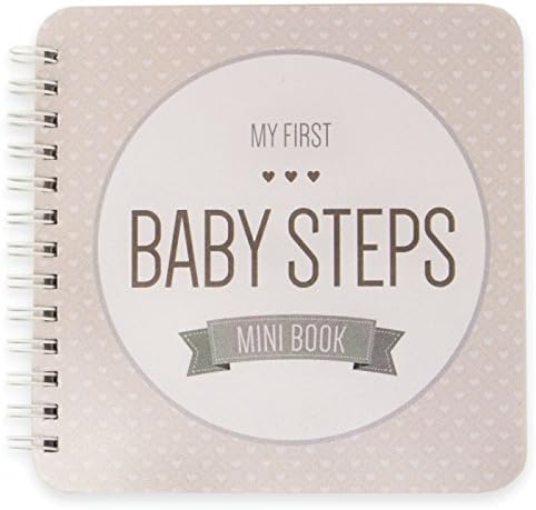 NEW! Baby First Year Memory Mini Book. Smokey Gray "Modernista"(TM), Poly Cover Hand Made. Intimate, travel size memory keeper record book and journal for Boy or Girl. 5x5" - Best Shower Gift!
