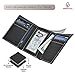 Estalon Handmade Men's Rfid Blocking Genuine Leather Trifold Multi Card ID Window Wallet (3.5x4.4x0.75, Black Nylon)