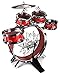 Velocity Toys 11 Piece Children's Kid's Musical Instrument Drum Play Set w/ 6 Drums, Cymbal, Chair, Kick Pedal, Drumsticks (Red)
