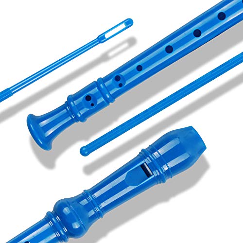 Soprano Recorder Descant Flauta Recorder 8 Hole ABS Clarinet German Style Treble flute C Key for Kids Children With Fingering Chart Instructions with Cleaning Rod Bag Black - Thumbnail 5