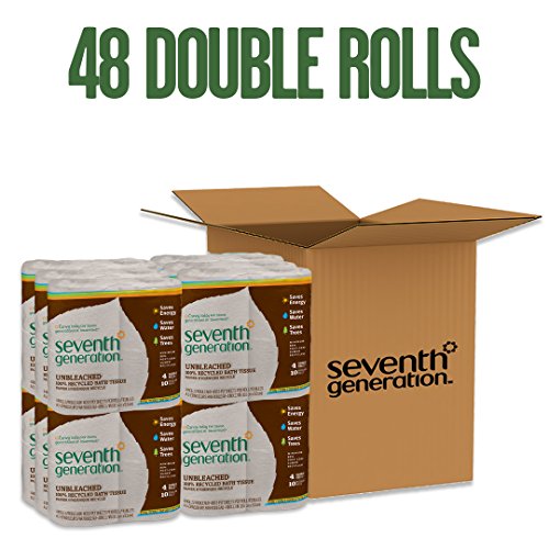 Seventh Generation Unbleached Toilet Paper, Bath Tissue, 100 Recycled