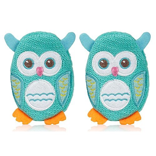 Hot Chicks Hand Warmer Re-usable Knitted Hand Warmer Hot Pack, Blue Owl (2 per order)