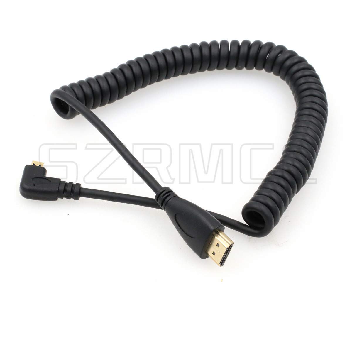 SZRMCC Right Angled Micro HDMI to HDMI High Speed Coiled Cable for Tablet Canon Sony DSLR Camera ATOMOS Monitor - Image 3