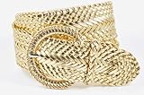 Women's Fashion Web Woven Braid Faux Leather Metallic Wide Belt 23 Colors
