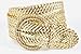 Women's Fashion Web Woven Braid Faux Leather Metallic Wide Belt 23 Colors