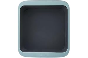 Chicago Metallic Silicone Square Cake Pan, 8-Inch Nonstick Bakeware with Wire-Reinforced Rim, BPA-Free Food-Grade Silicone, O