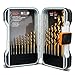 BENOX BX-109335 Twist Metal Titanium Drill Bit Set 15 Pieces Bits Kit in a Durable Storage Box for DIY'er and Professionals (15Pcs Drill bits)