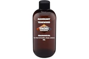 VIRGINIA CANDLE SUPPLY Mahogany Teakwood Type Fragrance Oil (Our Version of The Brand Name) (8 oz Bottle) for Candle Making, Soap Making, Tart Making, Room Sprays, Lotions, Car Fresheners, Slime, Bath Bombs, Warmers……
